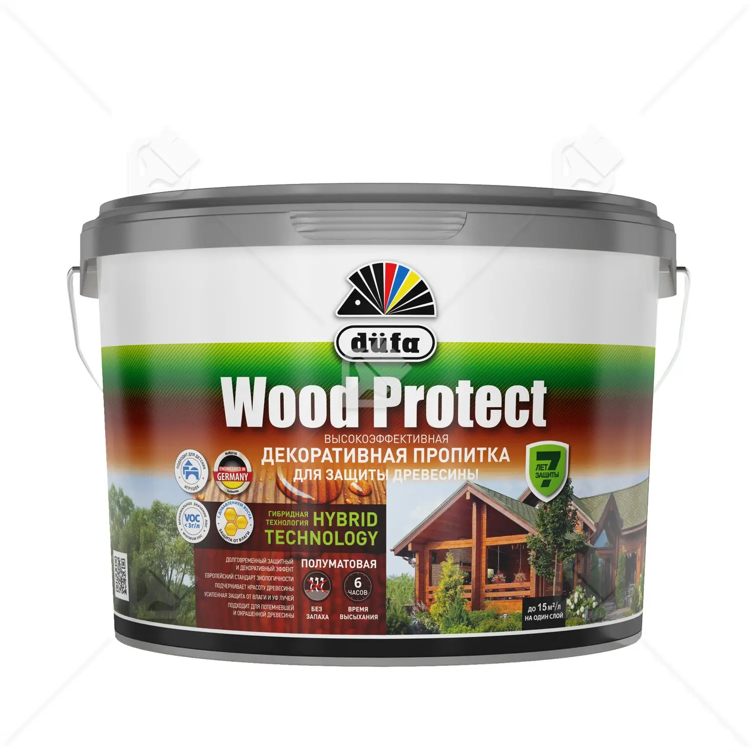 Пропитка декоративная для защиты древесины Dufa Wood Protect палисандр 9 л