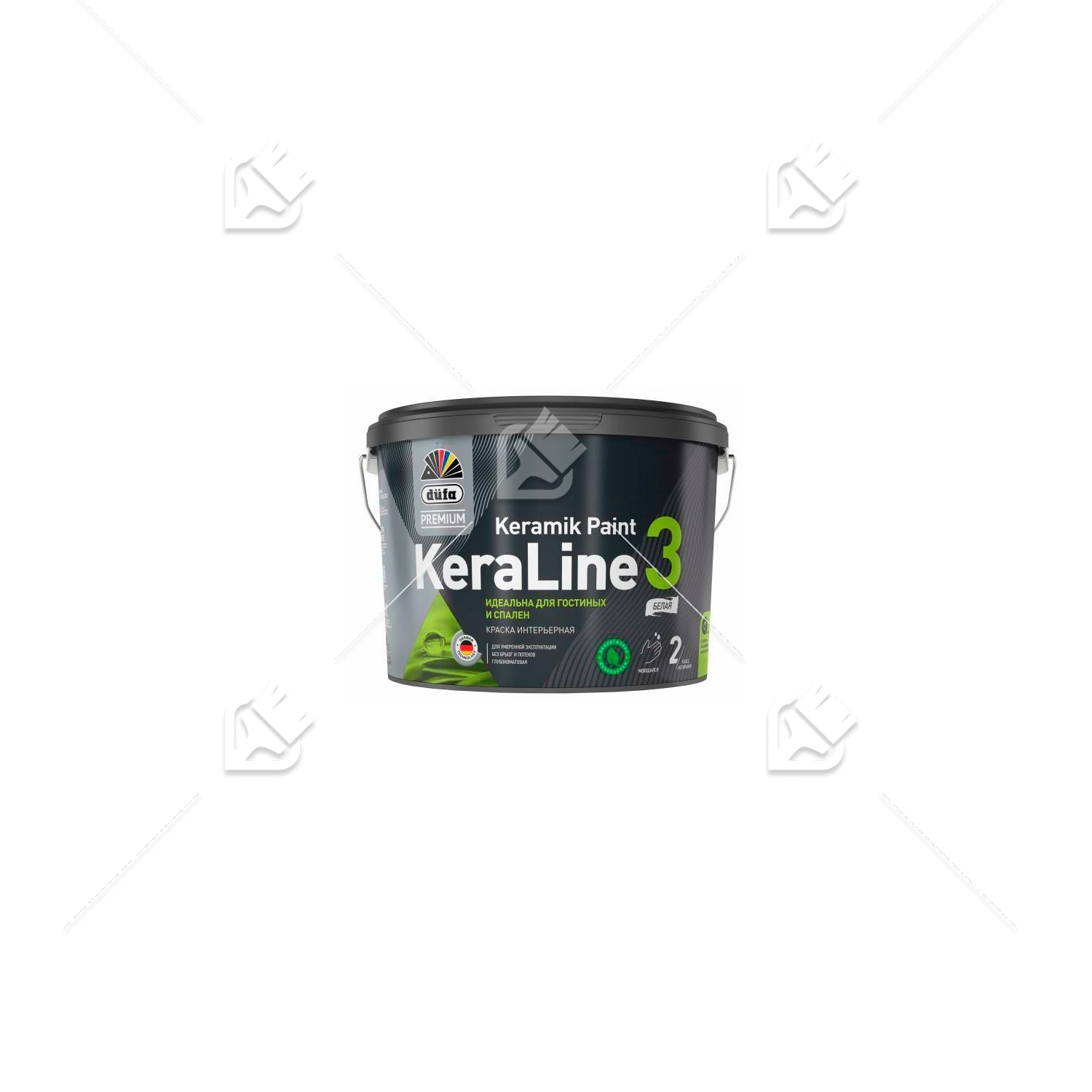Краска для стен и потолков Dufa Premium KeraLine Keramik Paint 3 глубокоматовая белая база 1 9 л.