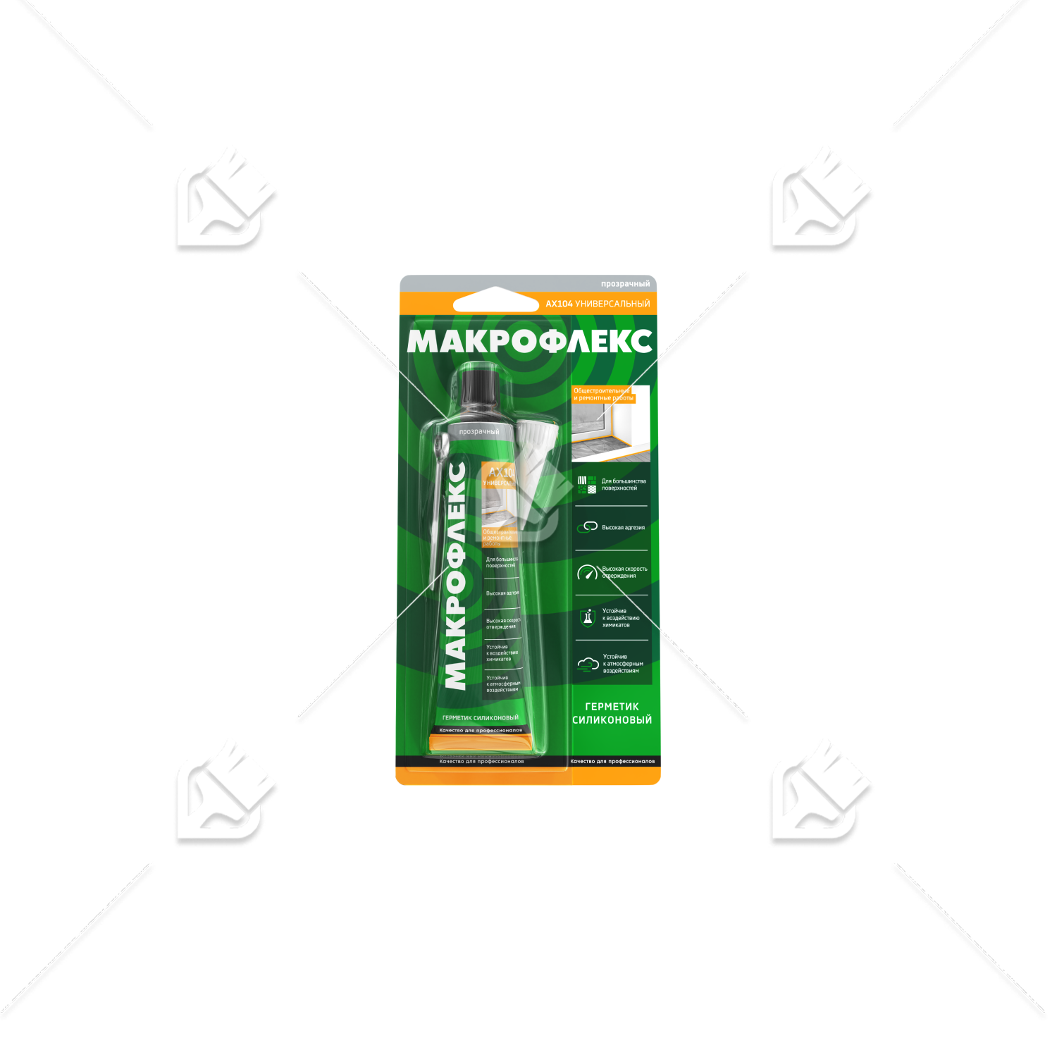 Герметик силиконовый универсальный Макрофлекс AX104 прозрачный 70 мл.