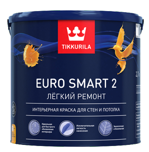 Краска интерьерная EURO SMART 2 A гл/мат 9л