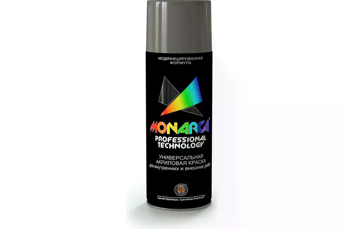 Краска универсальная аэрозольная акриловая Eastbrand Monarca RAL 9006 белый алюминий 520 мл.