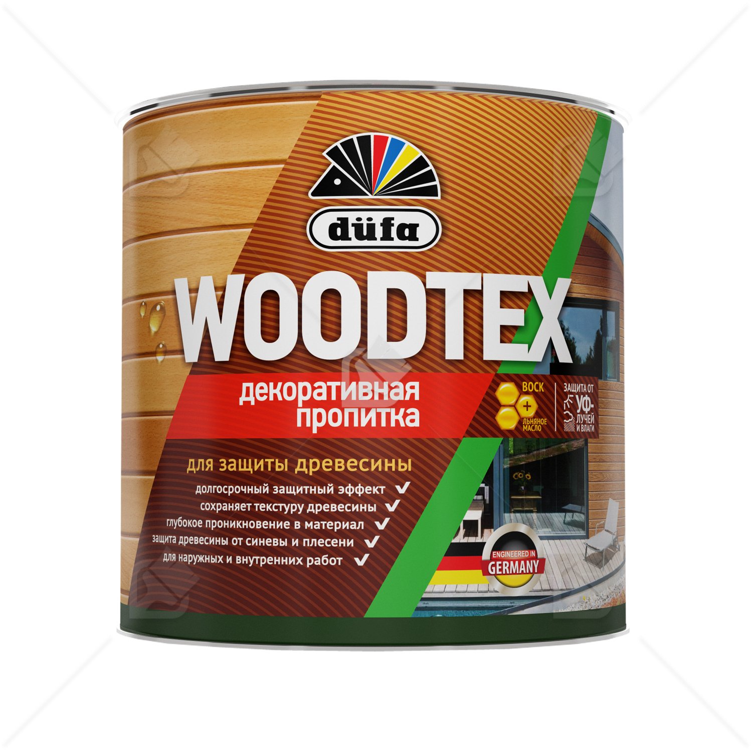 Пропитка декоративная для защиты древесины алкидная Dufa Woodtex венге 3 л.
