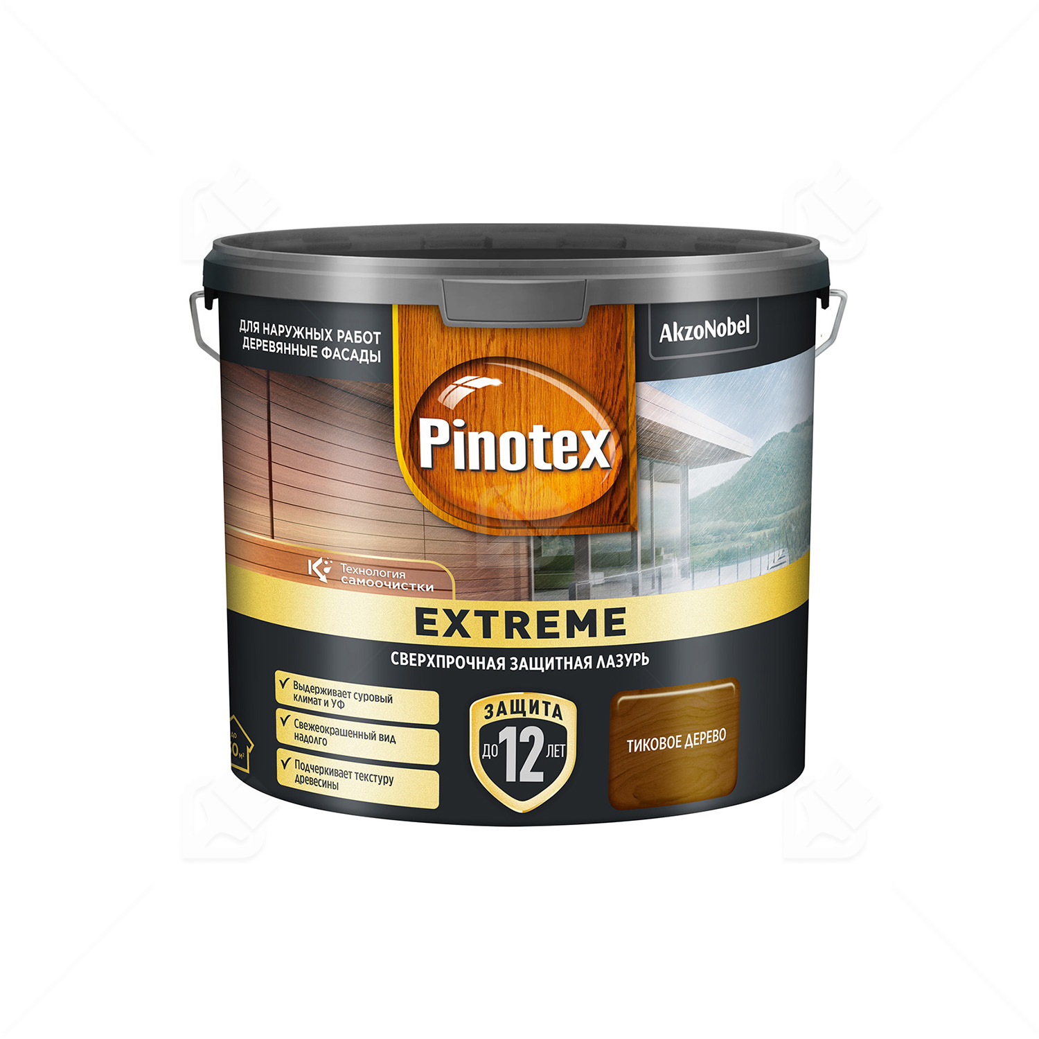 Пропитка декоративная для защиты древесины Pinotex Extreme тик полуматовая 2,5 л