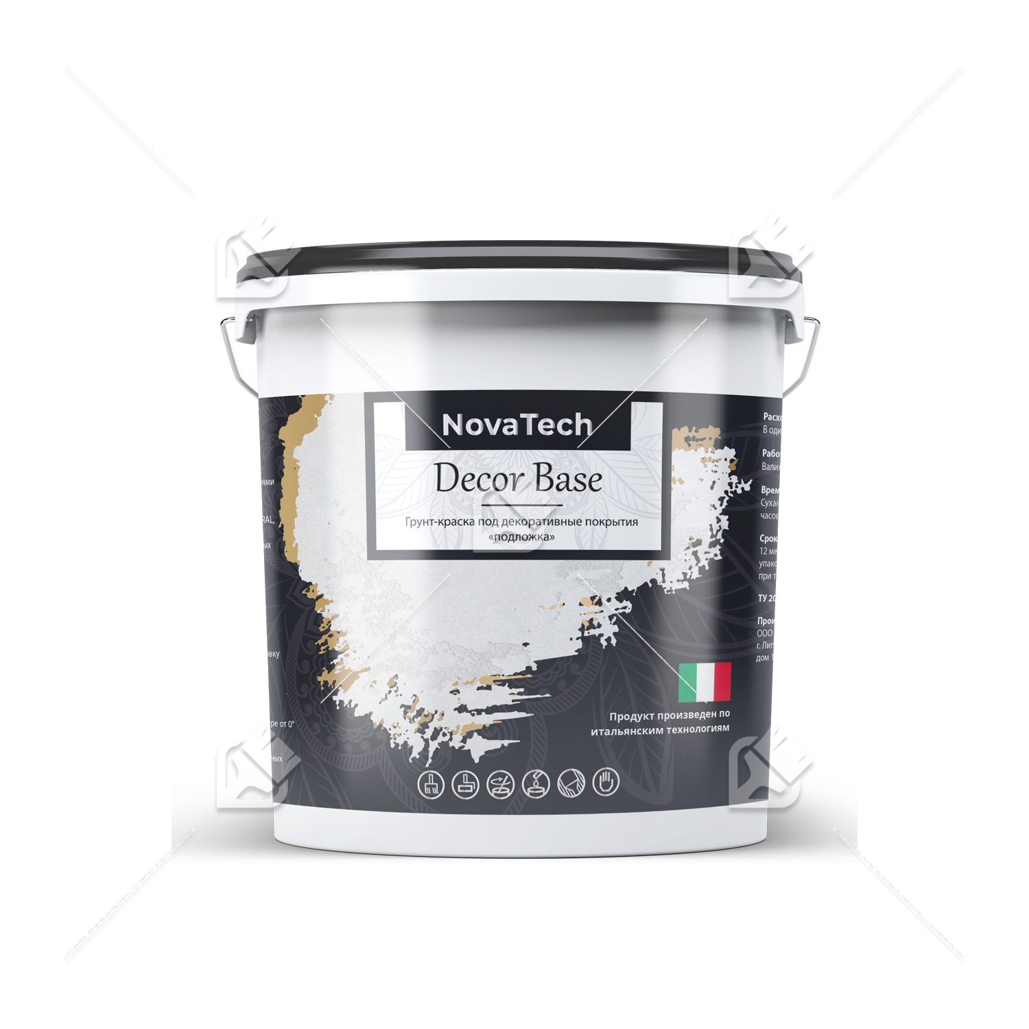 Грунт под покрытие декоративное NovaTech Décor Base 7 кг