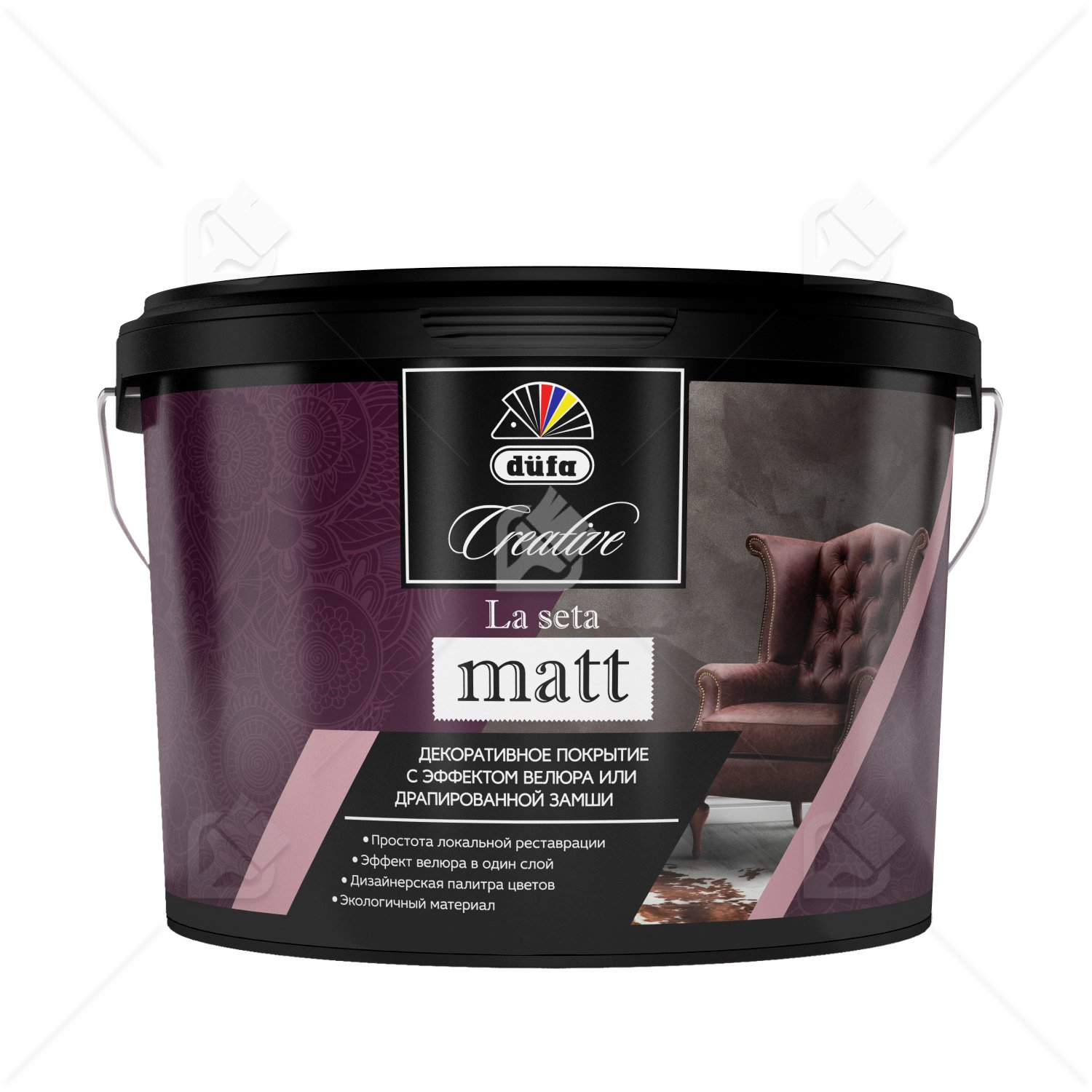 Покрытие декоративное Dufa Creative La Seta matt эффект велюра база ARGENTO 6 кг