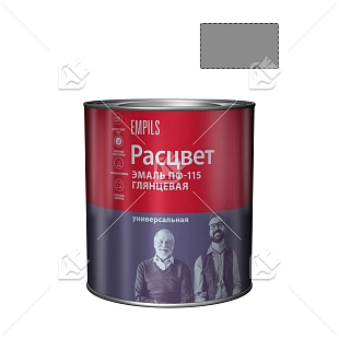 Эмаль ПФ-115 универсальная алкидная Расцвет глянцевая серая 2,7 кг.