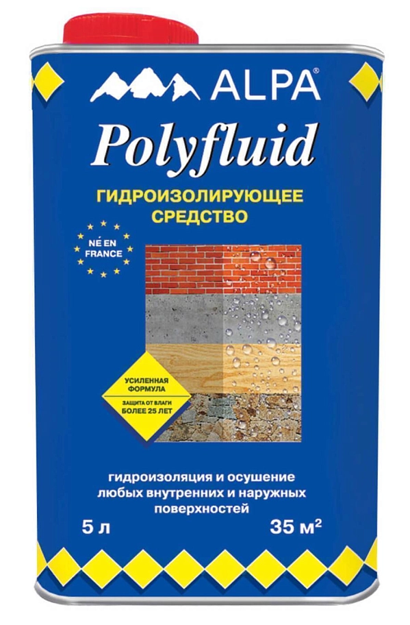 Средство гидроизолирующее Alpa Polyfluid 1 л.
