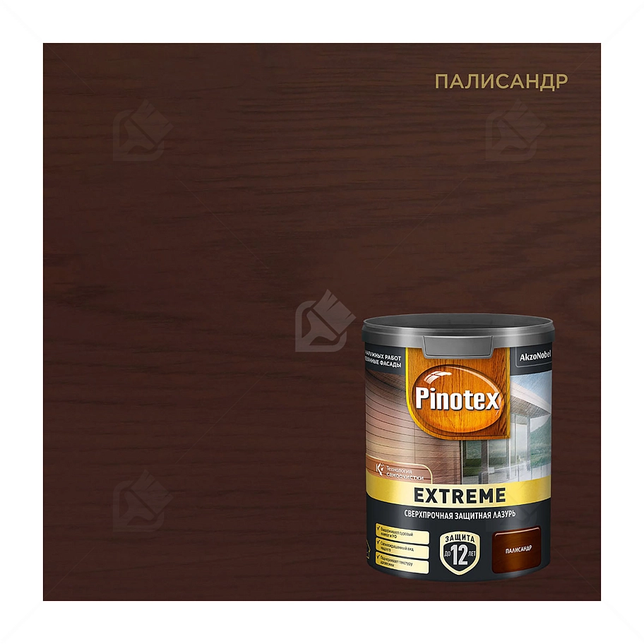 Пропитка декоративная для защиты древесины Pinotex Extreme палисандр полуматовая 0,9 л