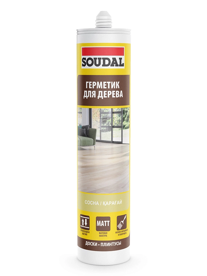 Герметик акриловый паркетный Soudal сосна 280 мл.