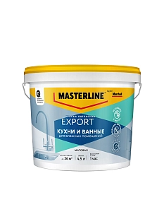 Краска для кухни и ванной латексная Masterline матовая база BC 4,5 л