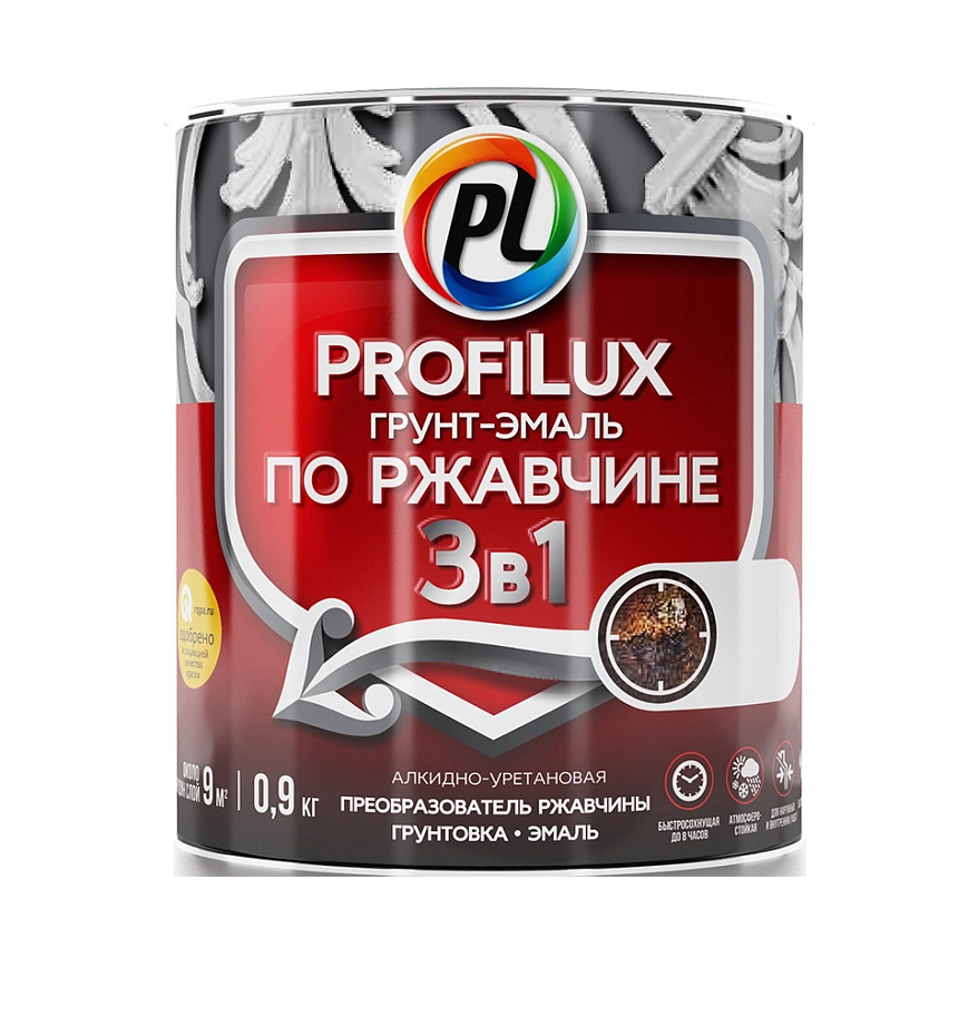 Грунт-эмаль на ржавчину 3 в 1 Profilux полуматовая жёлтая 1,9 кг.