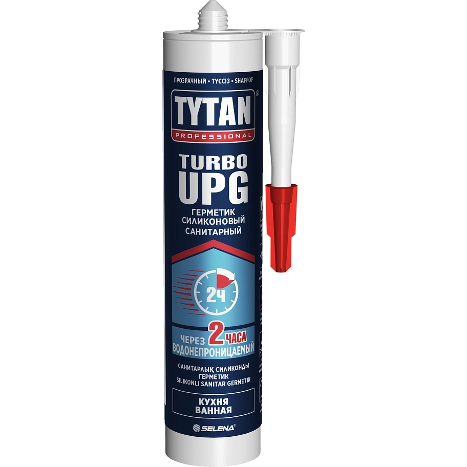 Герметик силиконовый санитарный Tytan Professional UPG TURBO прозрачный 280 мл