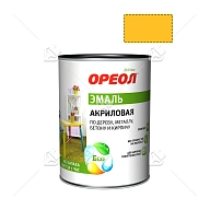 Эмаль универсальная акриловая Ореол глянцевая желтая 0,9 кг.