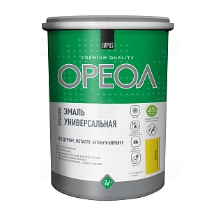 Эмаль универсальная акриловая Ореол глянцевая желтая 1 кг.