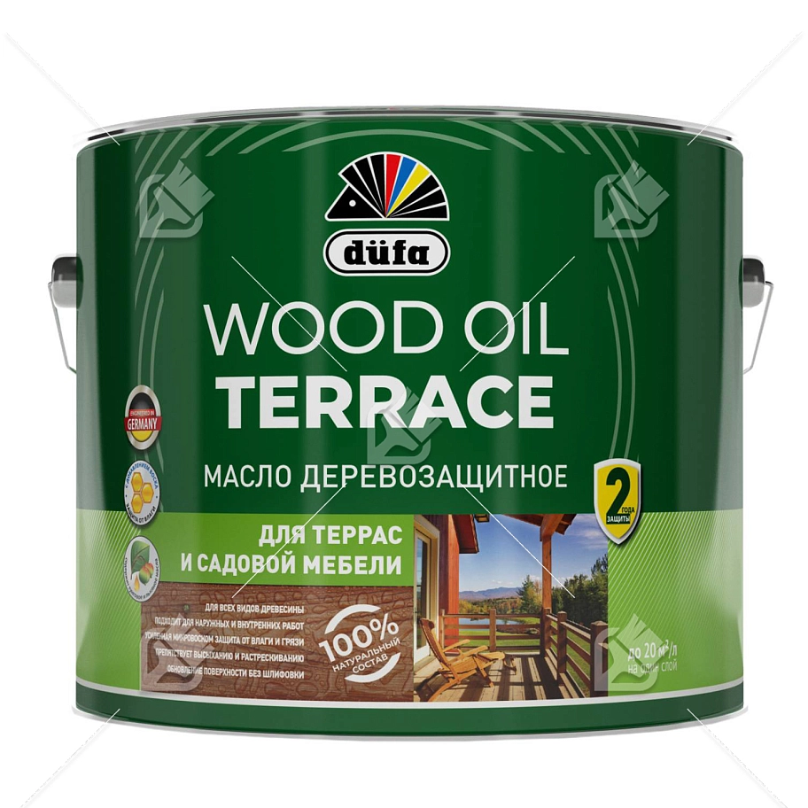 Масло деревозащитное для террас и садовой мебели Dufa Wood Oil Terrace дуб 9л