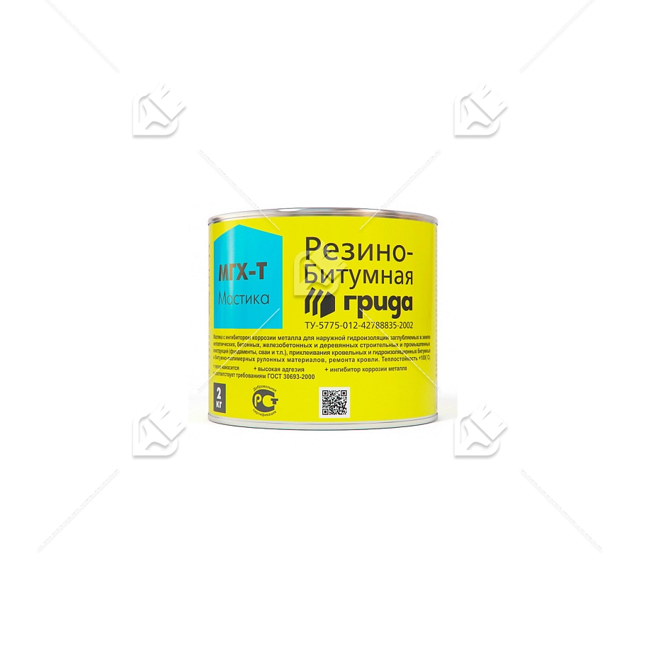 Мастика гидроизоляционная резино-битумная Грида МГХ-Т 2 кг.