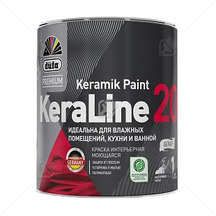 Краска для влажных помещений Dufa Premium KeraLine Keramik Paint 20 полуматовая белая база 1 0,9 л.