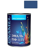 Эмаль ПФ-115 универсальная алкидная Простокрашено синяя 0,9 кг.