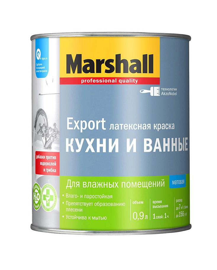 Marshall / Маршалл Краска для кухни и ванной латексная матовая