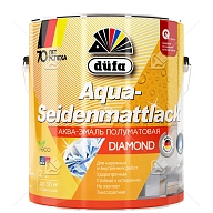 Эмаль для дерева и металла акриловая Dufa Aqua-Seidenmattlack полуматовая белая 2 л