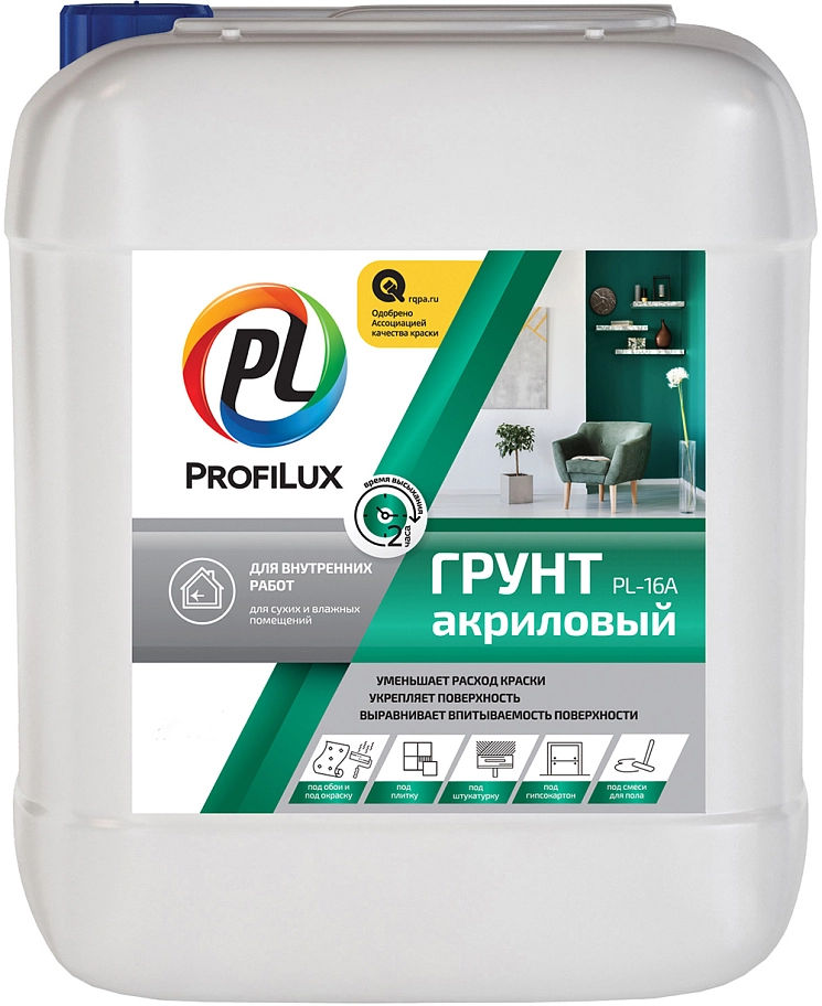 Грунт для внутренних работ акриловый Profilux PL-16A 5 л.