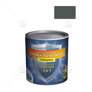 Грунт-эмаль 3 в 1 Технолюкс гладкая темно-серая RAL 7016 1,9 кг