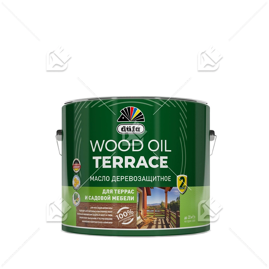 Масло деревозащитное для террас и садовой мебели Dufa Wood Oil Terrace бесцветный 9 л