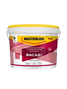 Краска фасадная акриловая водно-дисперсионная Masterline Фасад+ глубокоматовая база BC 9 л