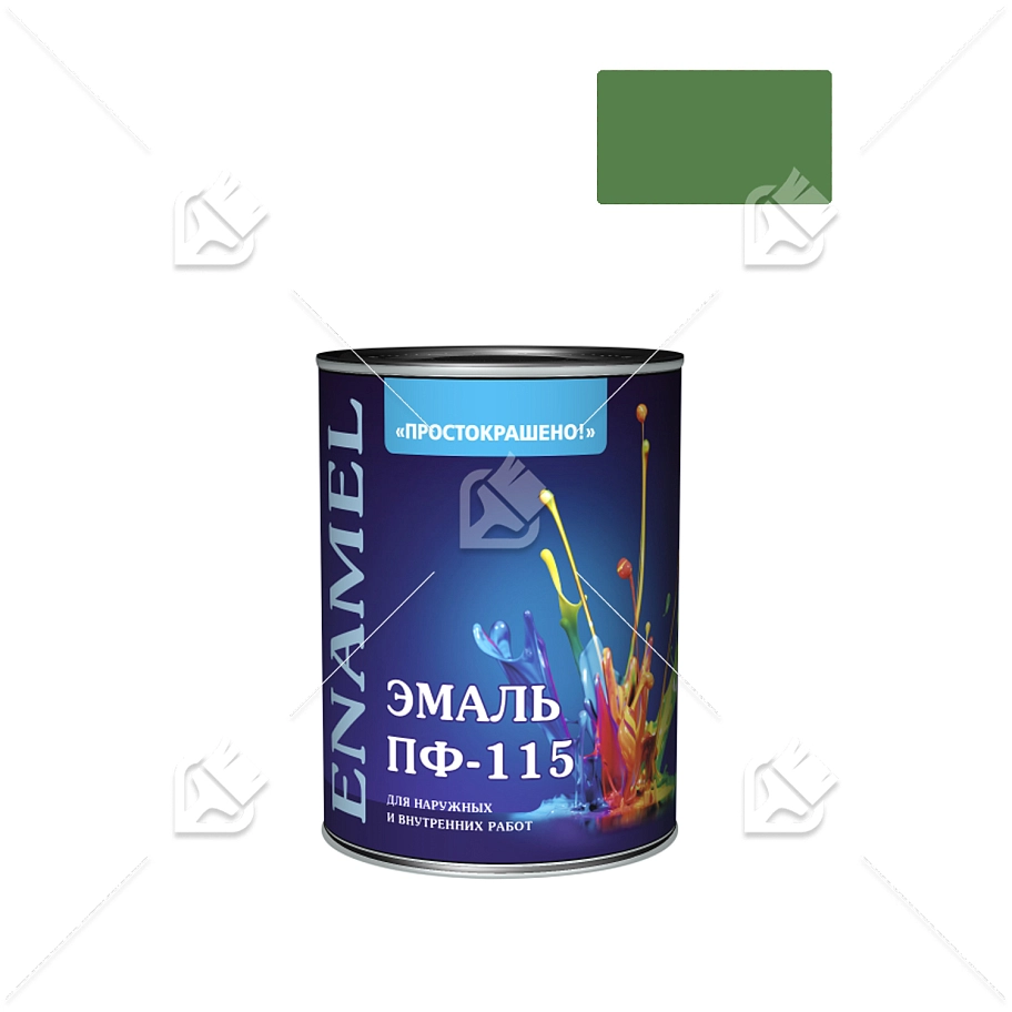 Эмаль ПФ-115 универсальная алкидная Простокрашено зеленая 1,8 кг