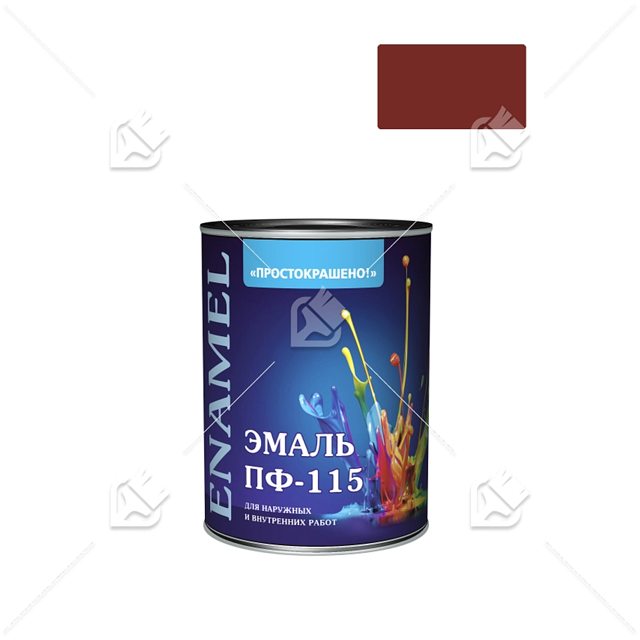 Эмаль ПФ-115 универсальная алкидная Простокрашено красная 1,8 кг