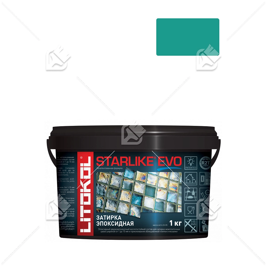 Затирка эпоксидная Litokol Starlike Defender Evo S.410 изумрудный 1 кг.