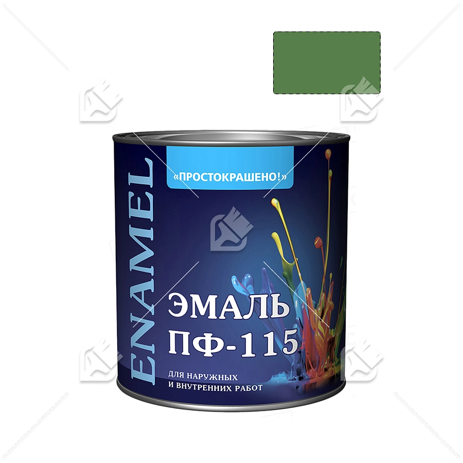 Эмаль ПФ-115 универсальная алкидная Простокрашено зеленая 1,9 кг.