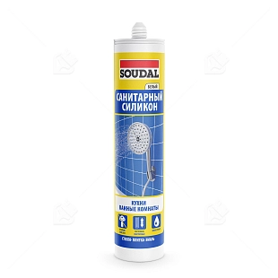 Герметик силиконовый санитарный Soudal белый 280 мл