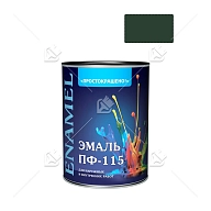Эмаль ПФ-115 универсальная алкидная Простокрашено темно-зеленая 0,9 кг.