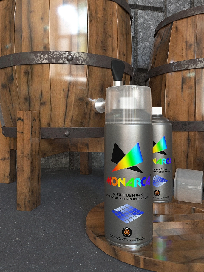 Лак аэрозольный Eastbrand Monarca бесцветный глянцевый 520 мл. 