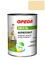 Эмаль универсальная акриловая Ореол глянцевая слоновая кость 0,9 кг.