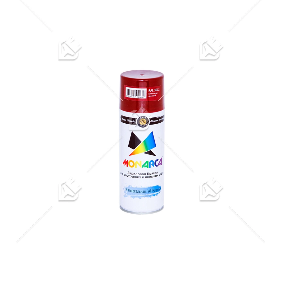 Краска универсальная аэрозольная акриловая Eastbrand Monarca RAL 3011 коричнево-красная 520 мл.