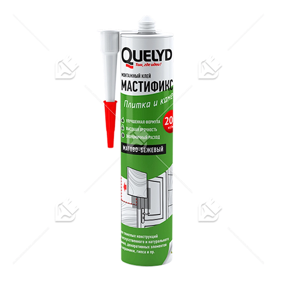 Клей монтажный Quelyd Мастификс Плитка и камень, бежевый 340 г.