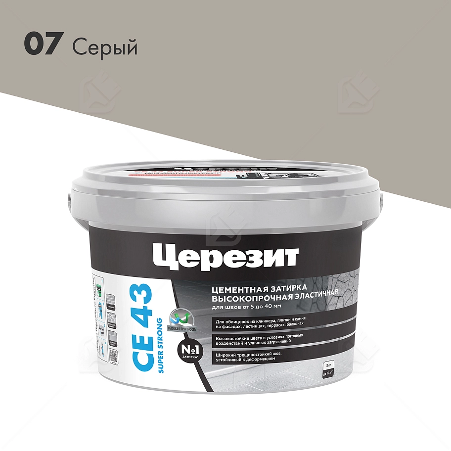 Затирка для широких швов от 5 до 40 мм Церезит CE 43 Super Strong серая 2 кг