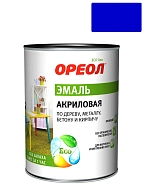Эмаль универсальная акриловая Ореол глянцевая синяя 0,9 кг.