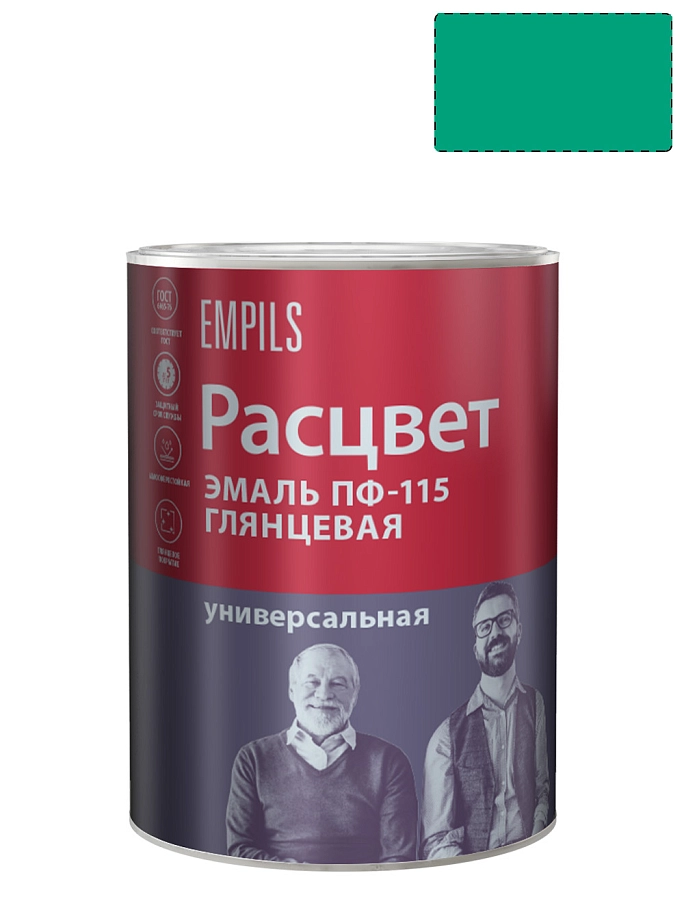 Эмаль ПФ-115 универсальная алкидная Расцвет глянцевая бирюзовая 0,9 кг
