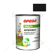 Эмаль универсальная акриловая Ореол глянцевая черная 0,9 кг.