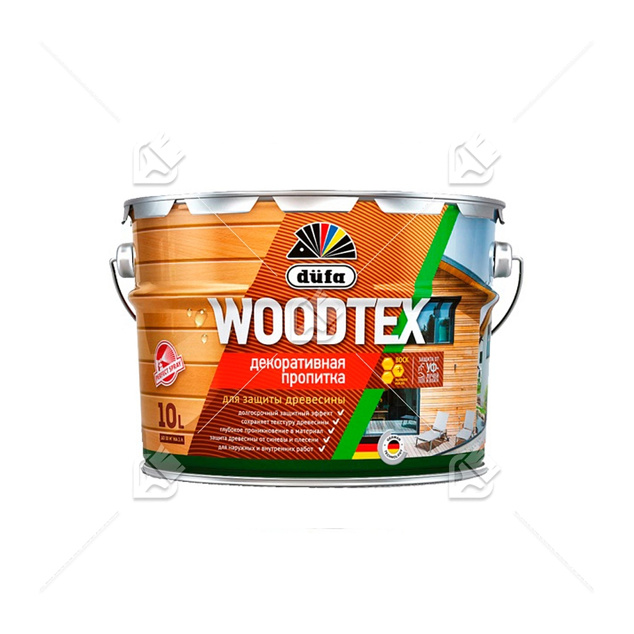 Пропитка декоративная для защиты древесины алкидная Dufa Woodtex сосна 10 л.
