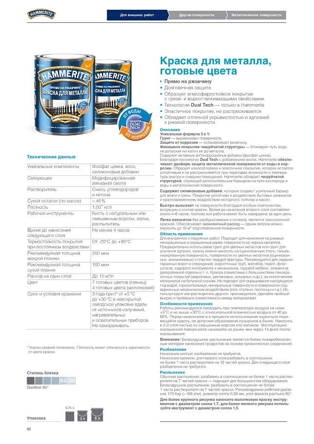 Краска для металлических поверхностей алкидная Hammerite молотковая RAL 9005 черная 2 л