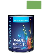 Эмаль ПФ-115 универсальная алкидная Простокрашено ярко-зеленая 0,9 кг.