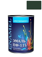 Эмаль ПФ-115 универсальная алкидная Простокрашено темно-зеленая 0,9 кг.