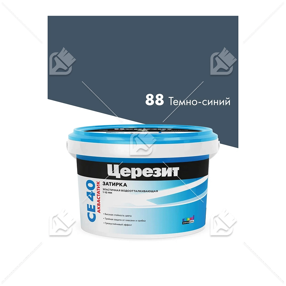 Затирка для швов до 10 мм водоотталкивающая Церезит СЕ 40 Аквасатик 88 темно-синяя 2 кг