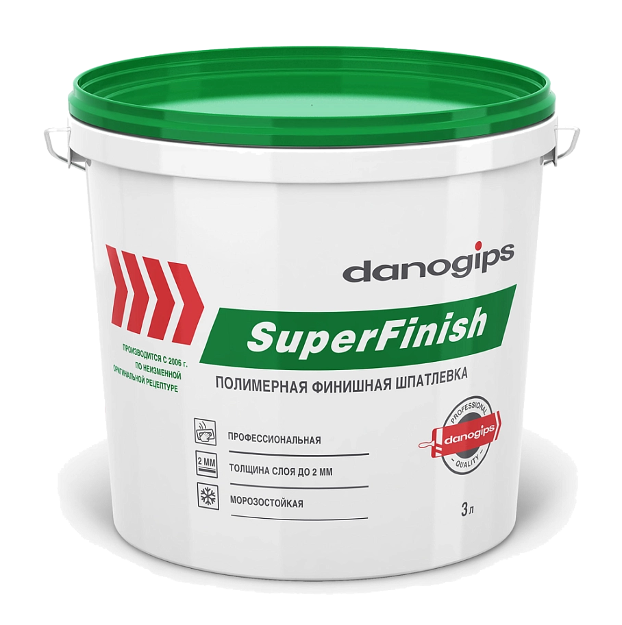 Шпатлевка для внутренних работ полимерная Danogips SuperFinish 11 л.