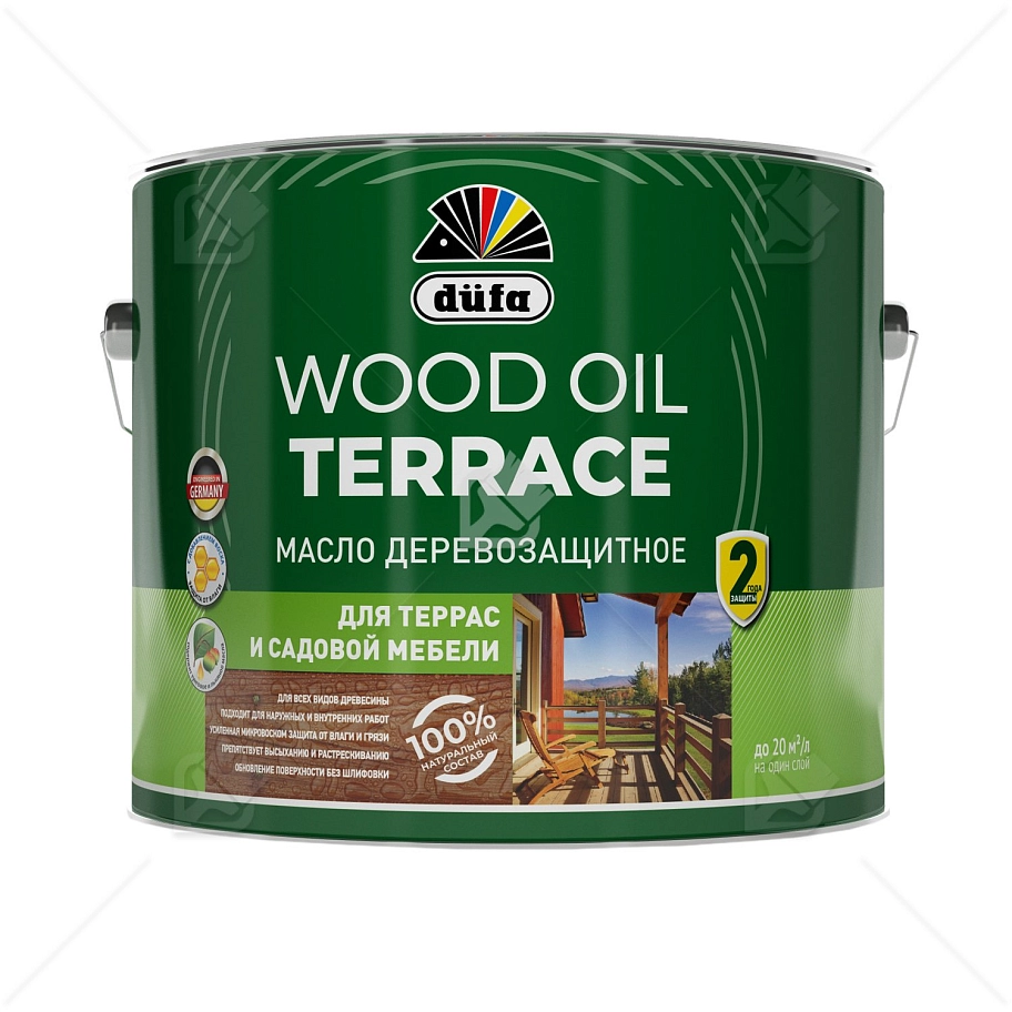 Масло деревозащитное для террас и садовой мебели Dufa Wood Oil Terrace дуб 9л