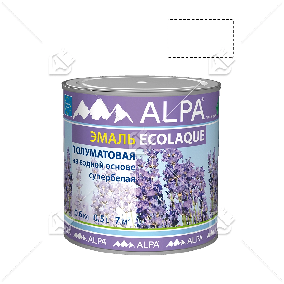 Эмаль универсальная Alpa Ecolaque полуматовая белая 0,5 л